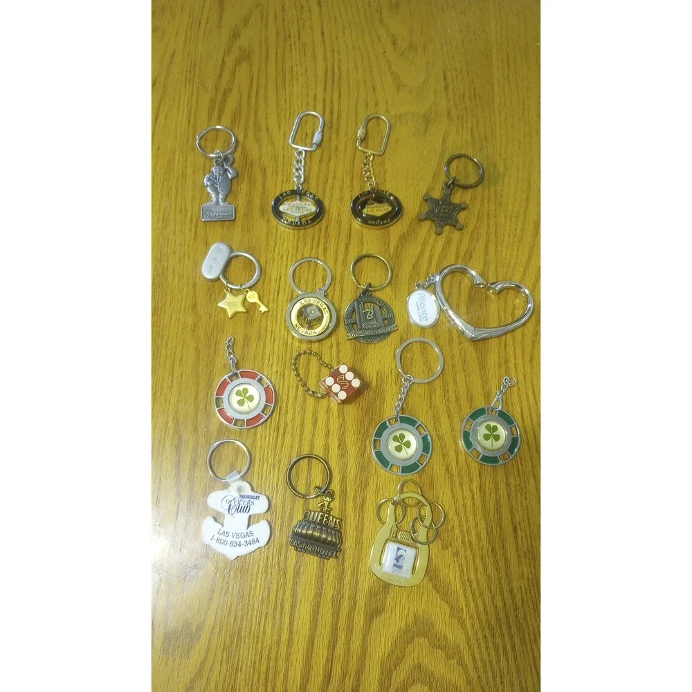 Las Vegas & Casino Vintage Keychain Lot Of 15